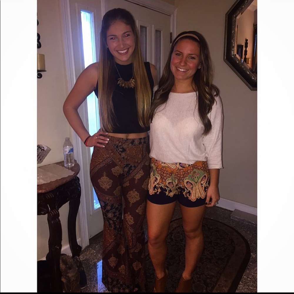 Patterned Flare Pants